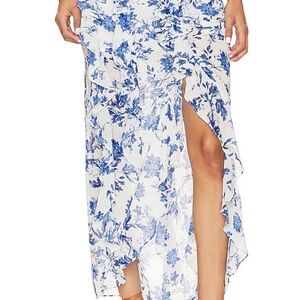 FLOUNCE AROUND MAXI SKIRT IN WHITE COMBO